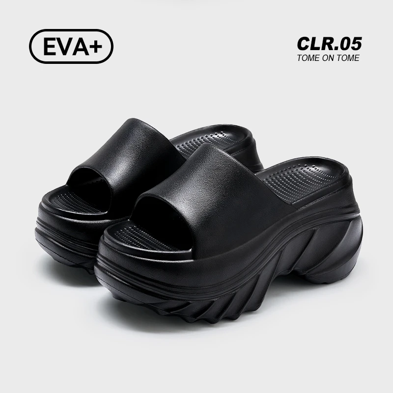 外穿凉拖鞋女室内夏季ins简约EVA厚底增高时尚舒适拖鞋一字拖