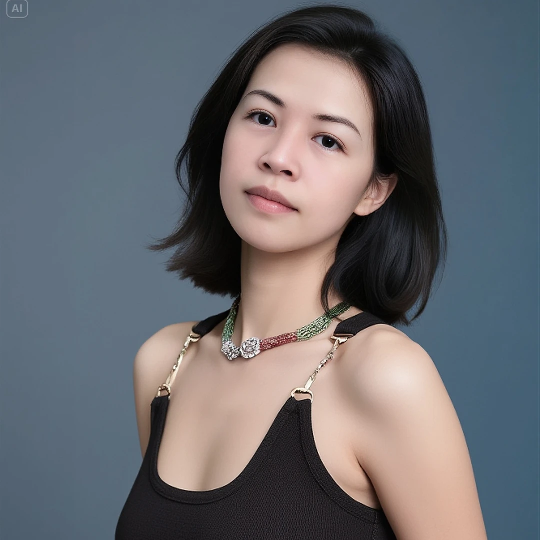 铜贝壳项链 渐变孔雀蓝绿十层慵懒项链晚装链浪漫复古多层水晶项