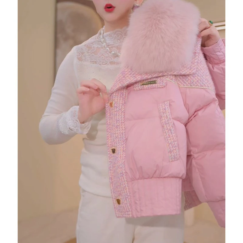 小个子韩系流行棉服女2026冬季爆款宽松洋气时尚百搭日常翻领棉衣