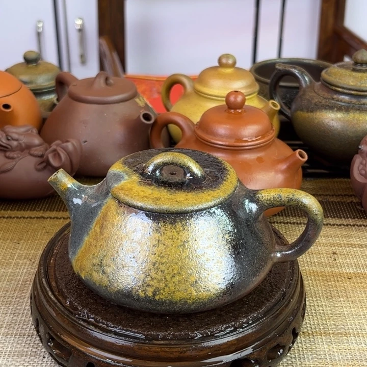 紫砂茶壶底槽清柴烧200cc