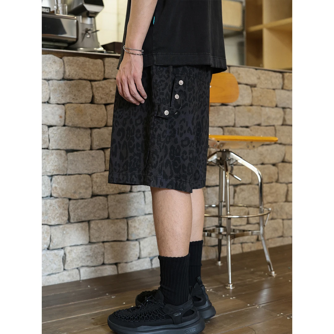 TRIFFER复古定染豹纹短裤中裤男女款