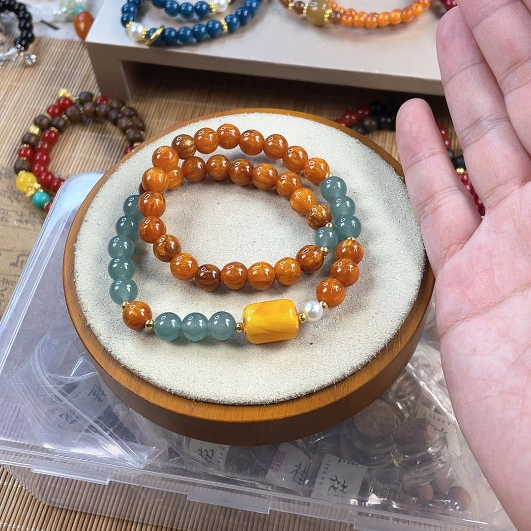 翡翠手饰银S925镀金镶嵌