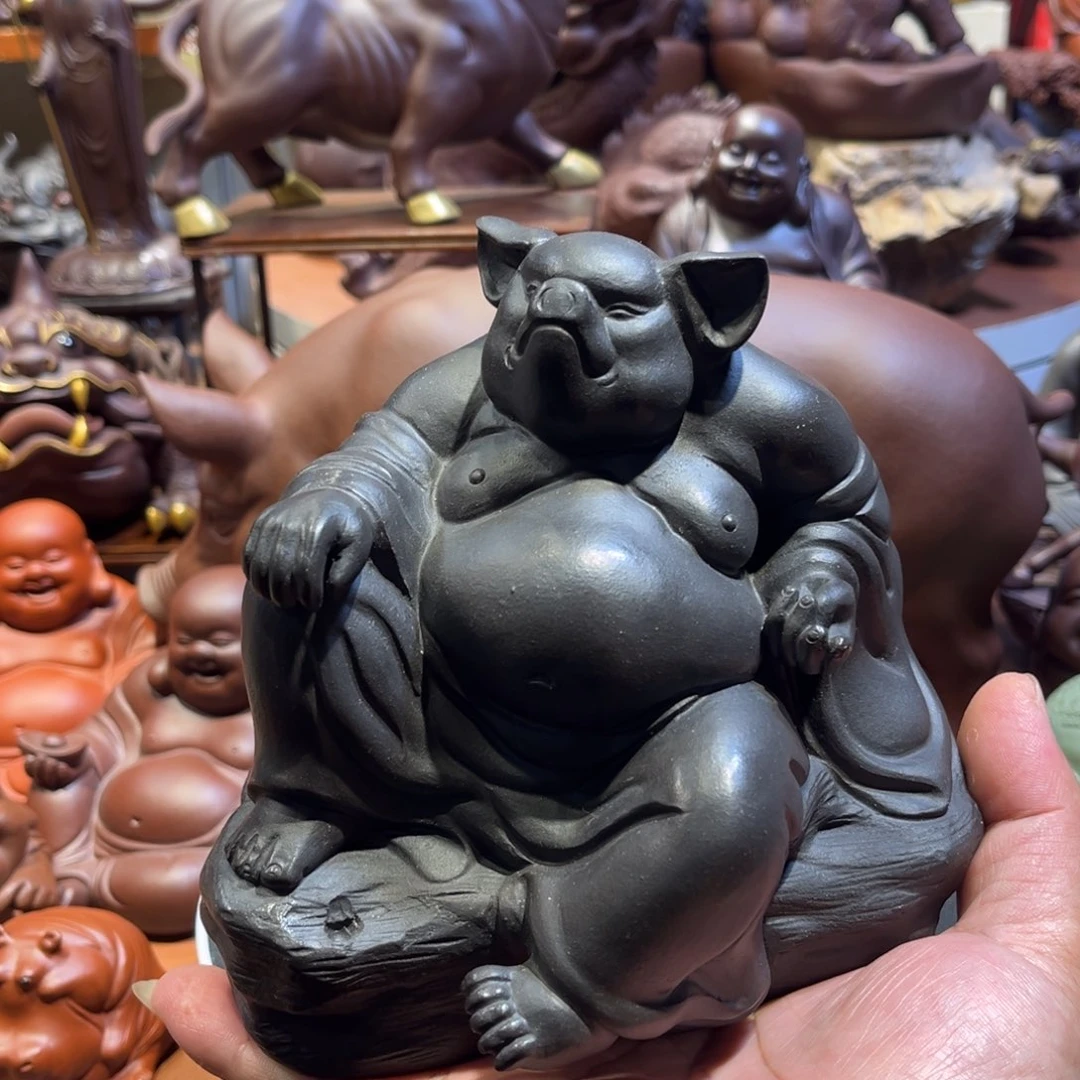 茶宠紫砂紫砂茶宠摆件。