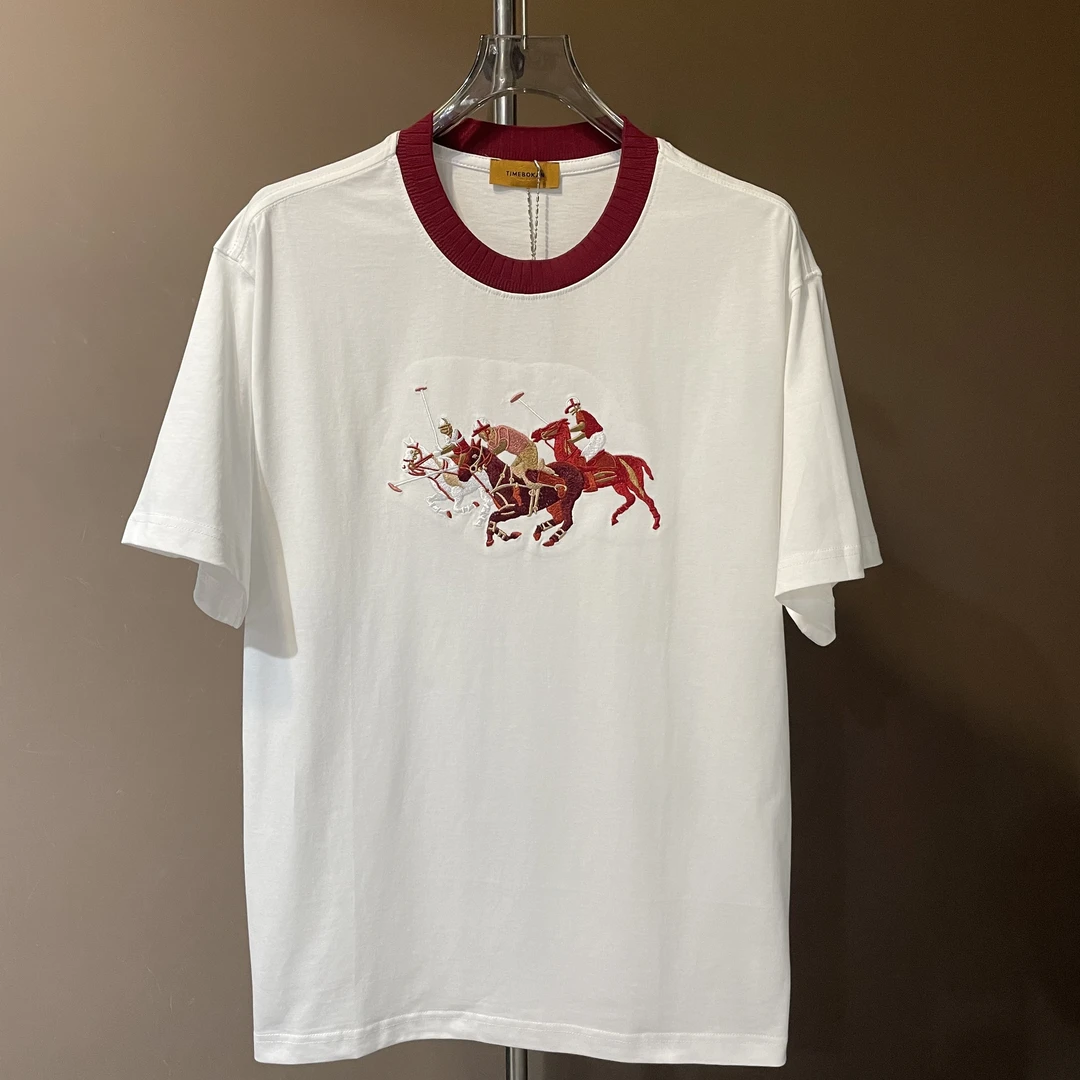 【新1.1】TIME BOKAN/质感1奢高定潮流百搭男士休闲短袖【9472