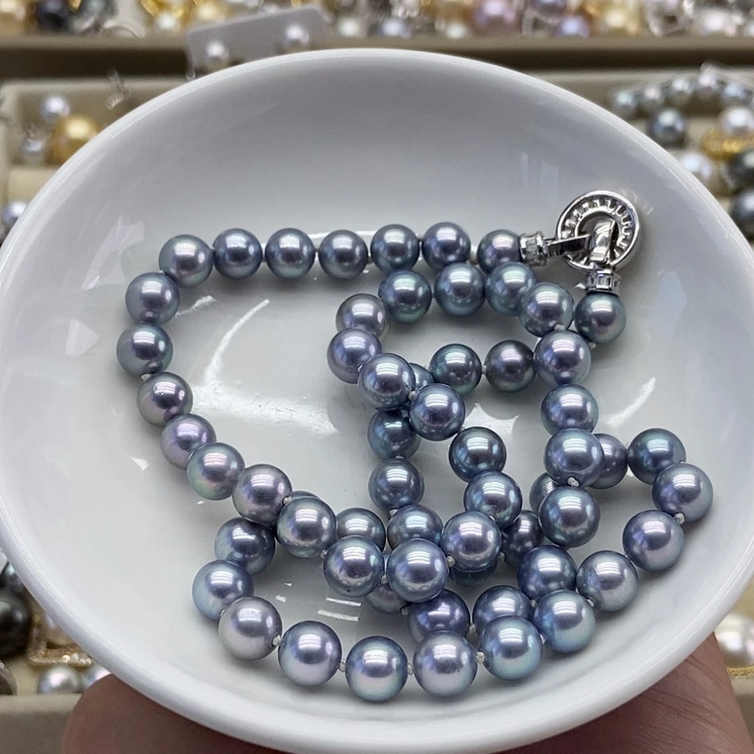 海水珍珠银S925镶嵌项链