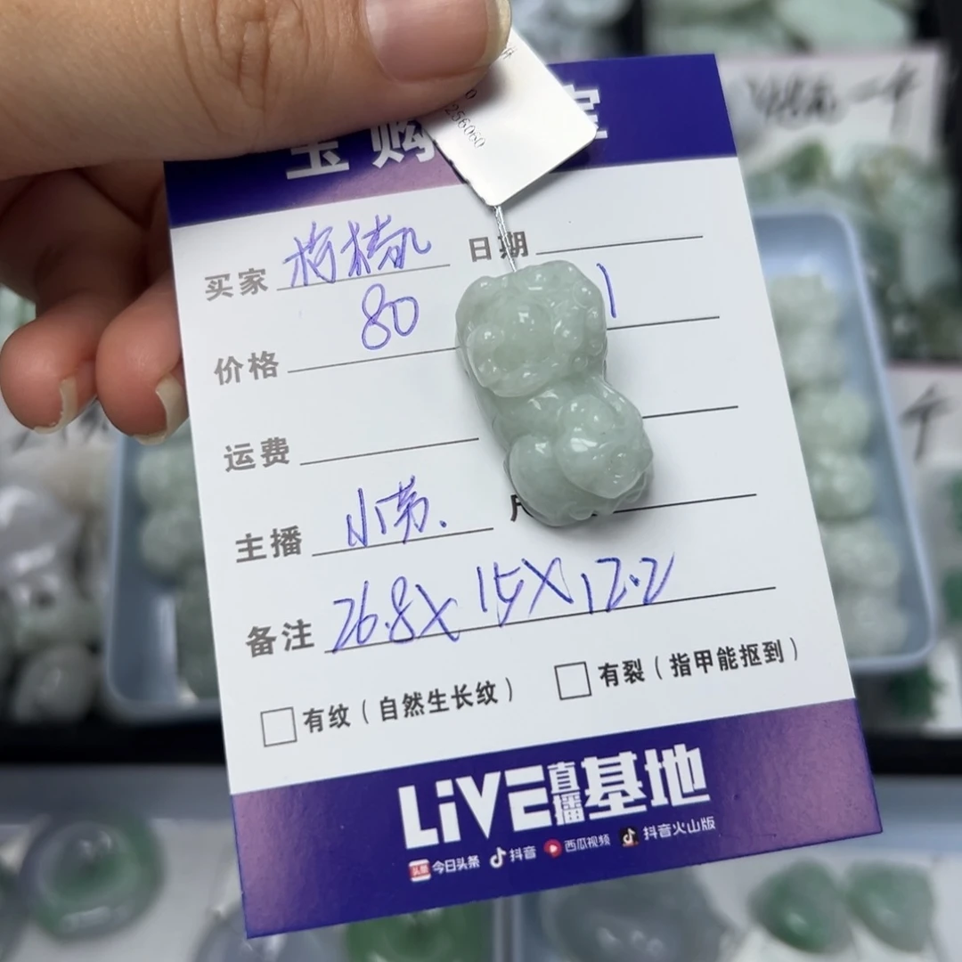 翡翠颈饰未镶嵌柠***༊貔貅