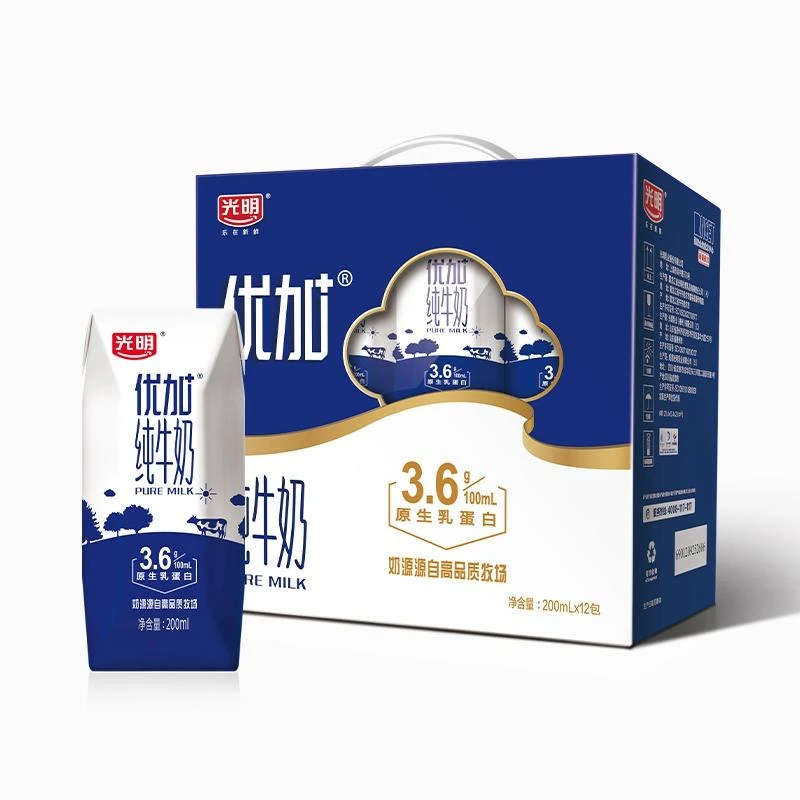 光明优+钻石装纯牛奶礼盒200ml*12