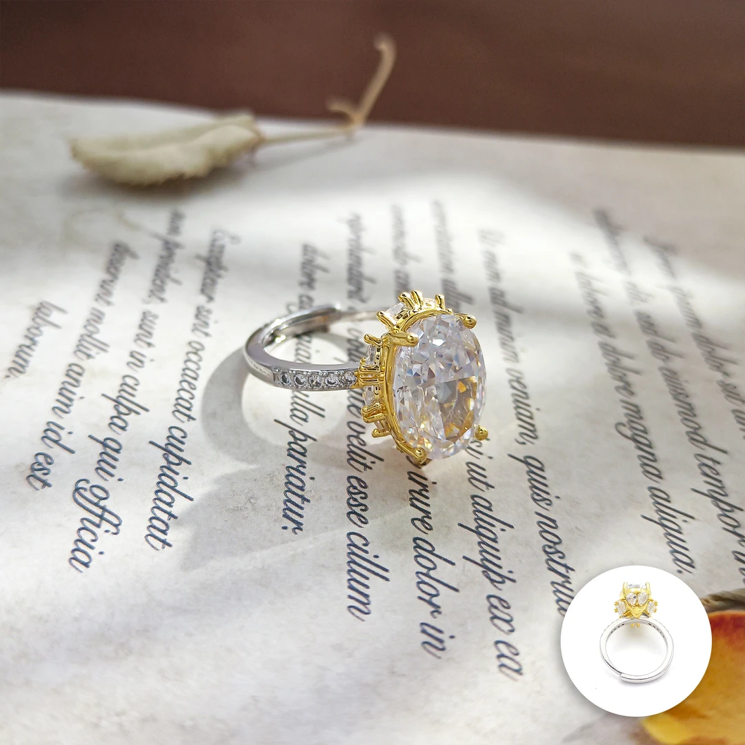 铜合金合成锆石戒指 VWLM-009417【雪岚花韵】戒指轻奢时尚 冰花