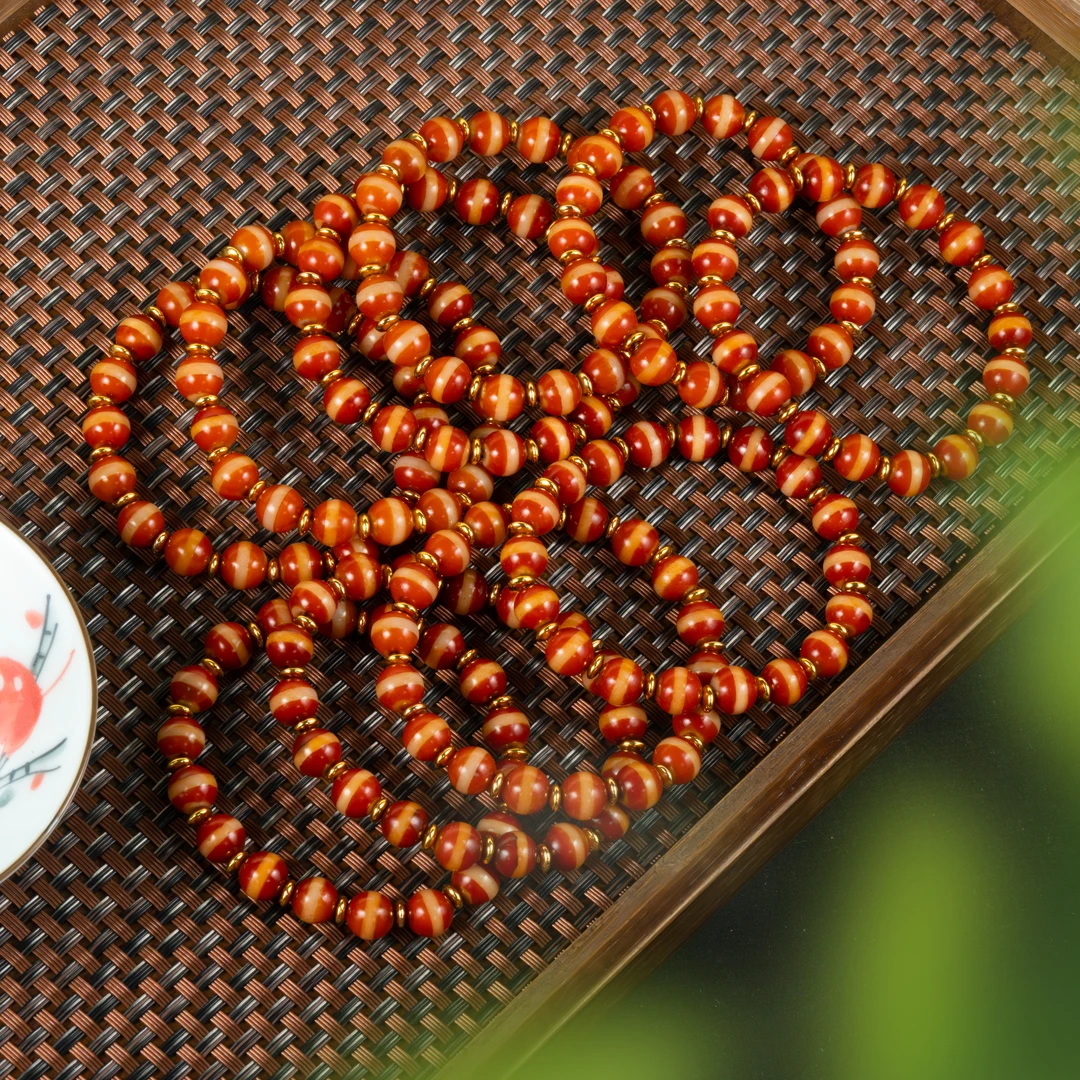 （灵魅）红肉一线玛瑙百搭手链