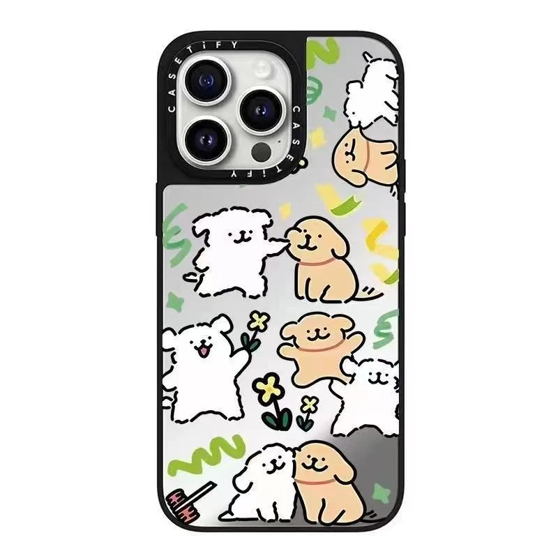 【游玩小狗】潮牌镜面适用苹果16promax手机壳iphone13/4防摔15超薄