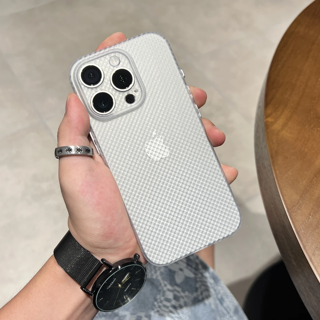 碳纤维纹路适用苹果16手机壳15全包14promax/11/12/13防摔软硅胶