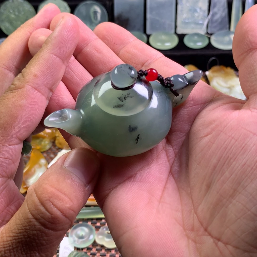 岫玉未镶嵌手把件木**…