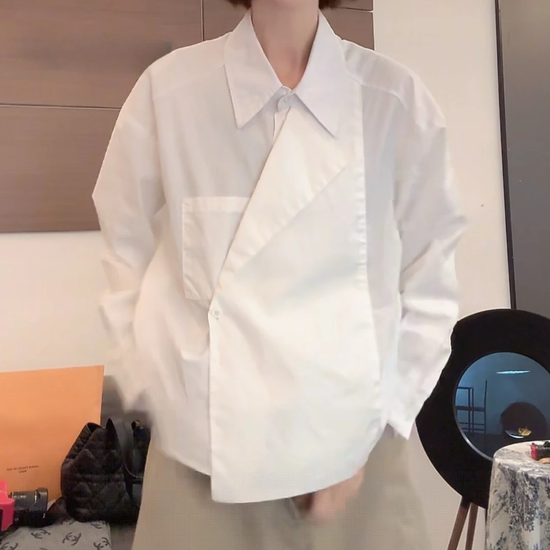 法式时尚小众设计师款衬衣女2025夏季新款V领时尚气质百搭上衣