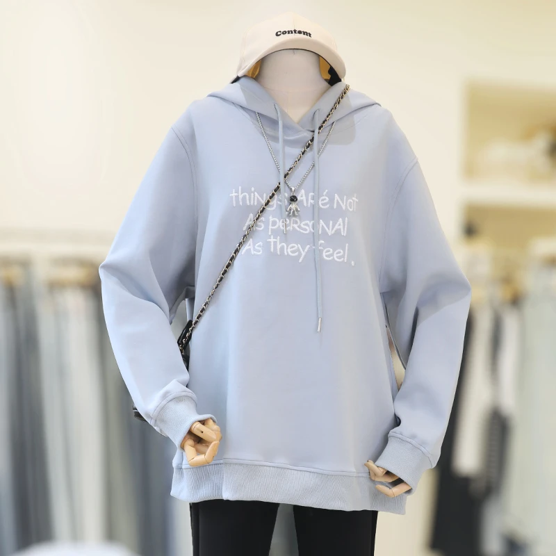 （清仓）zaw大码女装连帽卫衣女宽松显瘦套头胖妹妹外套/25030