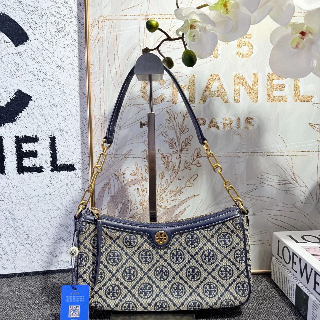 95新 TORY BURCH/汤丽柏琦 TB老花单肩斜挎包G25100973尺寸24x12