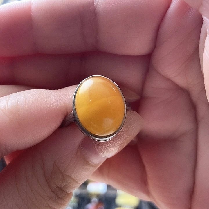 未镶嵌琥珀戒指戒指
