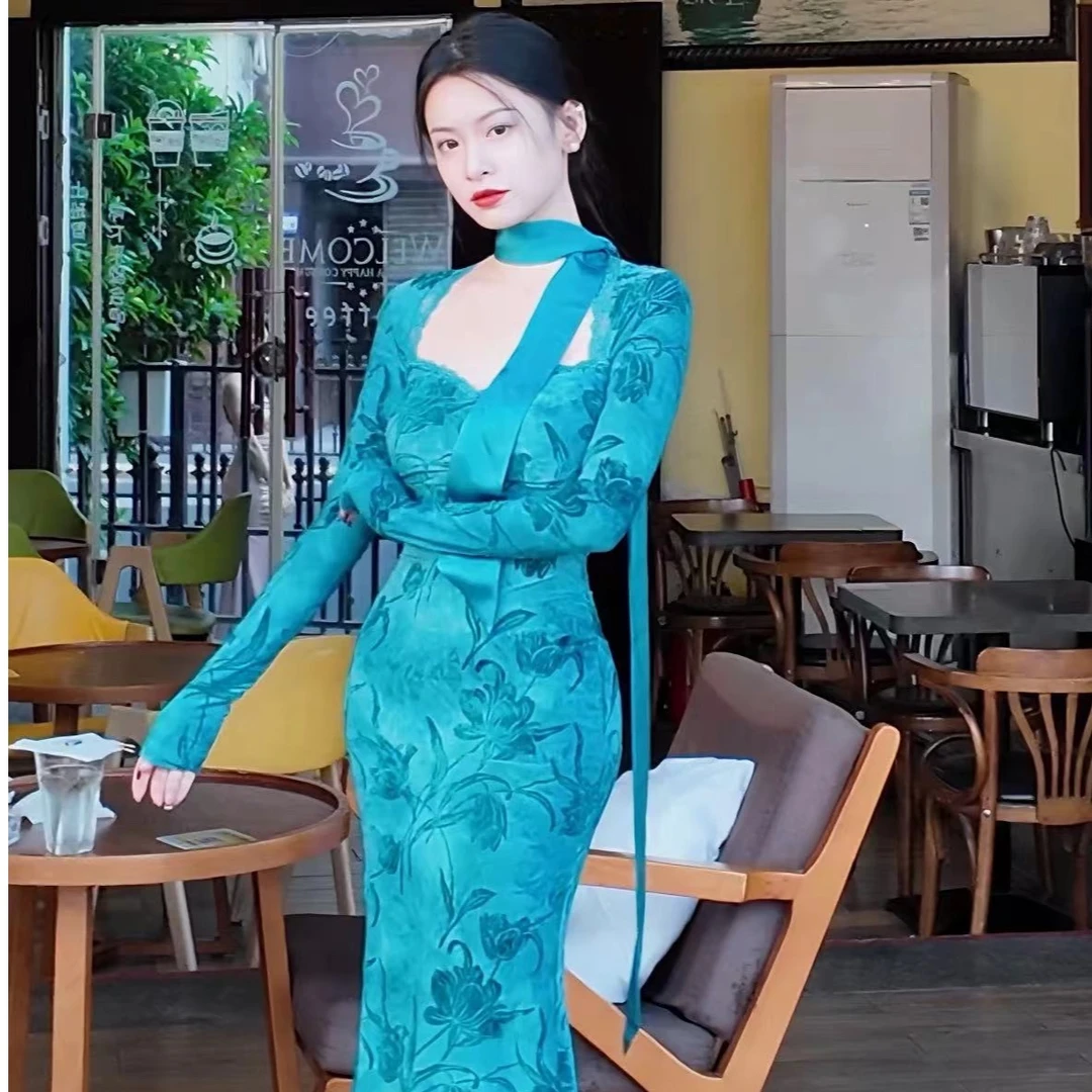 【藏白】新中式连衣裙女国风春夏气质复古日常显瘦长裙-SXRJL407620