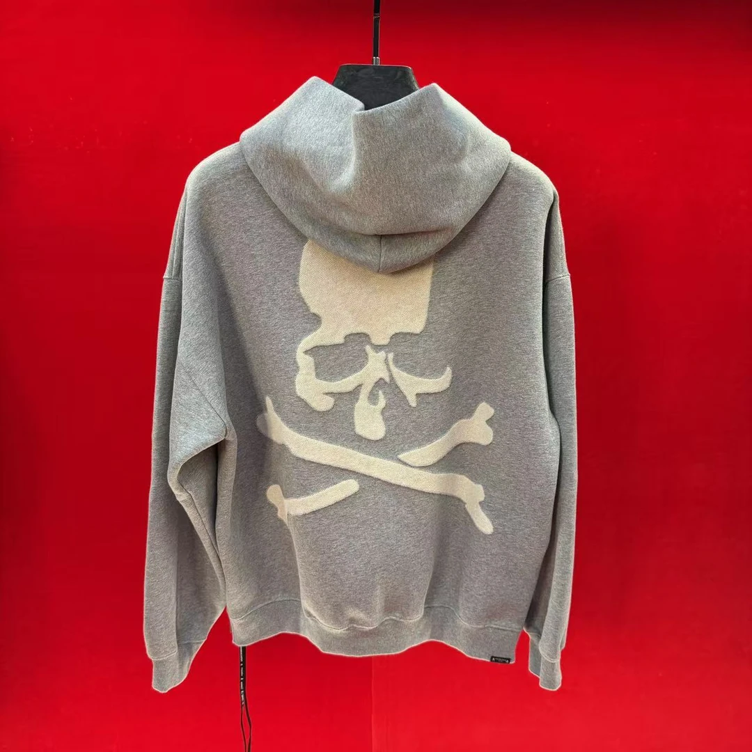 FLD定制25秋季新款休闲时尚潮流百搭套头连帽男士条纹骷髅头卫衣