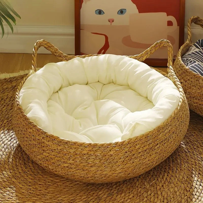 猫窝冬加厚四季通用草编睡觉保暖草编猫抓板专用编织小窝猫咪用品