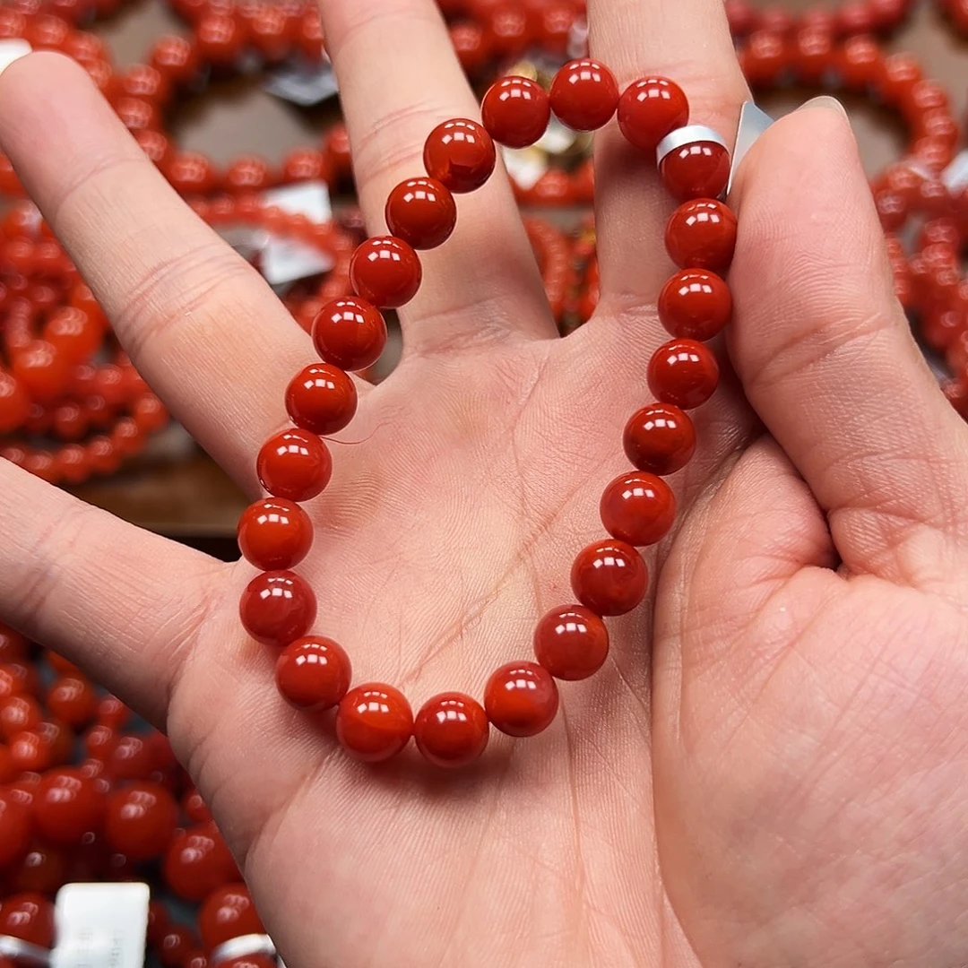 南红玛瑙未镶嵌手串川料8m