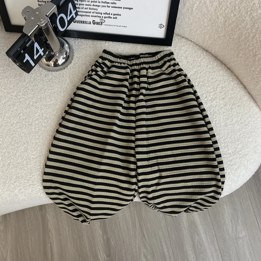 儿童条纹卫裤春秋新款韩版洋气运动长裤休闲百搭hyp1821