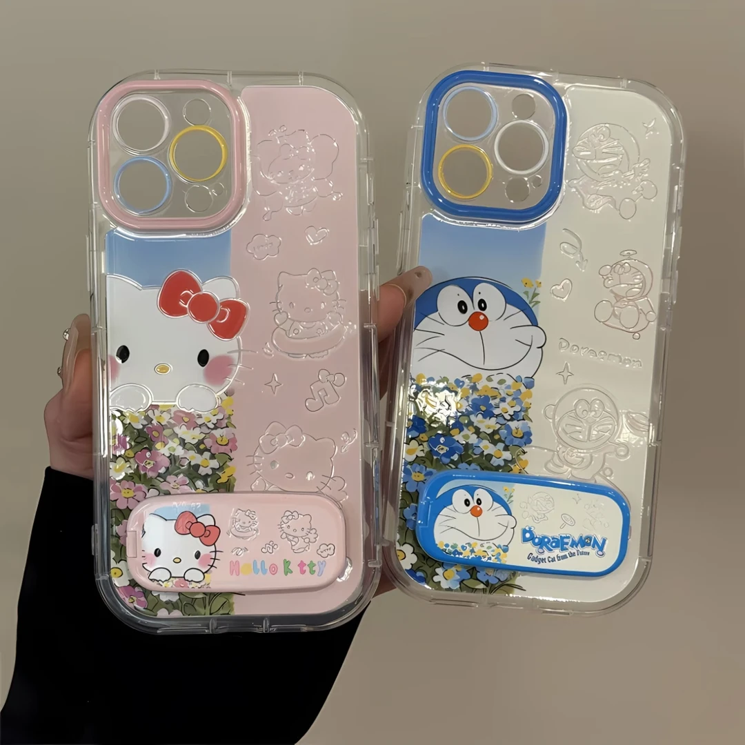 花丛叮当猫适用iPhone1615羽纱14手机壳华为vivo小米oppo防摔保护