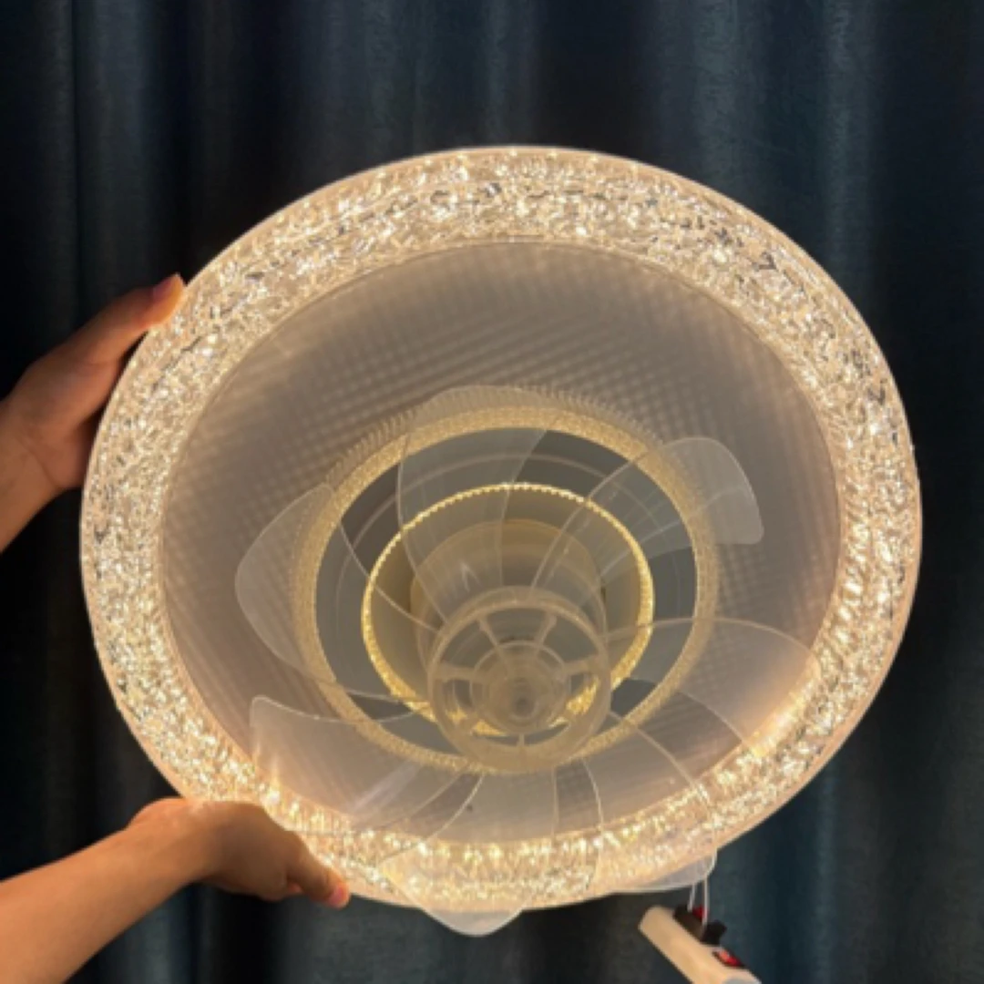 新款卧室吸顶灯风扇灯360°摇头智能风扇灯房间餐厅主卧