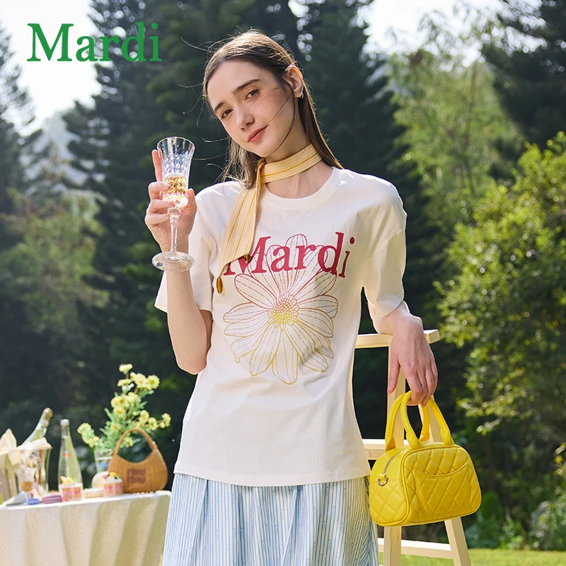 Mardi小雏菊渐变洋气高级韩系ins风修身显瘦短袖女款夏MTX2522008