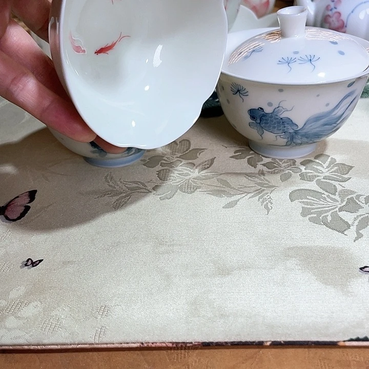 【闪购商品】?****?鱼羡满堂盖碗➕怀思杯➕荷漾鱼影大宽口杯