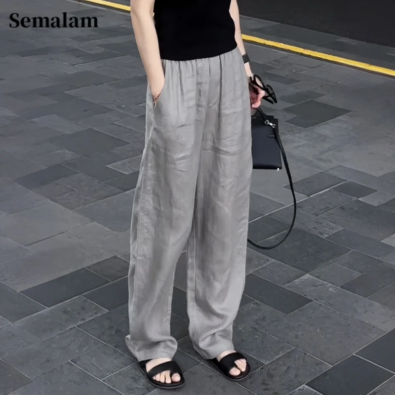 Semalam慵懒风宽松垂感阔腿裤2025夏季新款男士百搭休闲直筒长裤