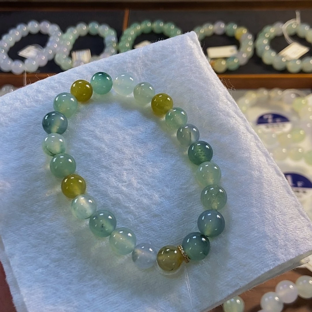 定制翡翠未镶嵌翡翠手串卡8+