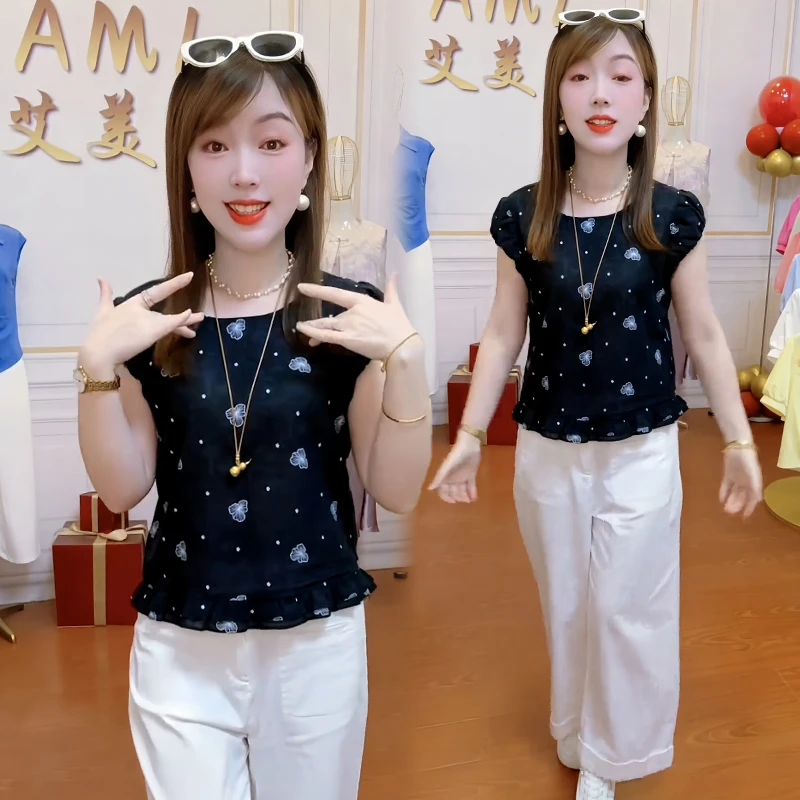 小个子休闲减龄短袖衬衫女士2025年夏季新款洋气遮肉显瘦百搭上衣