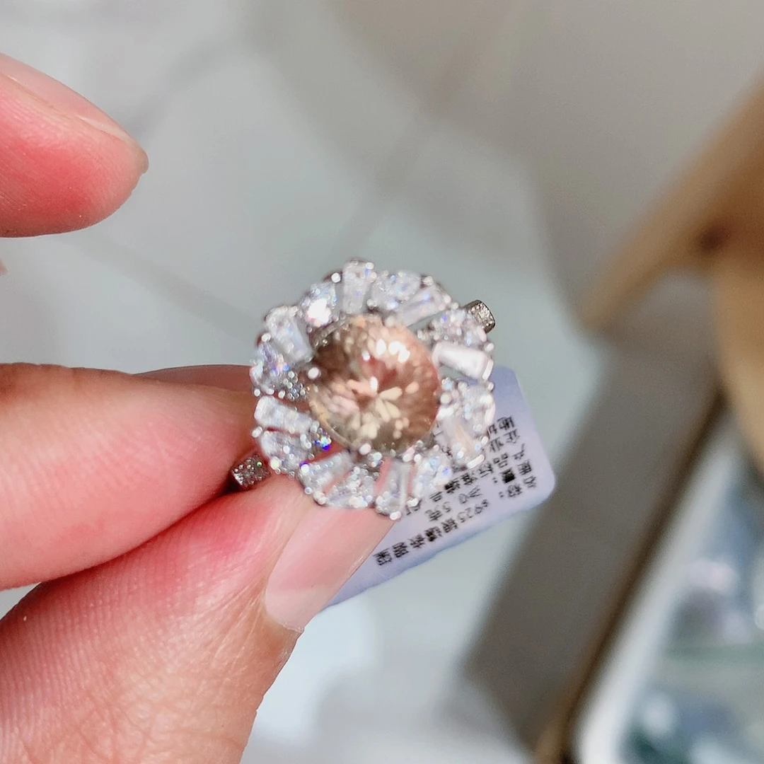 碧玺戒指戒指银S925镶嵌