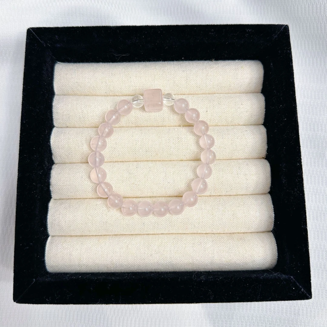 【粉红泡泡】粉水晶百搭手串手链 多样性发