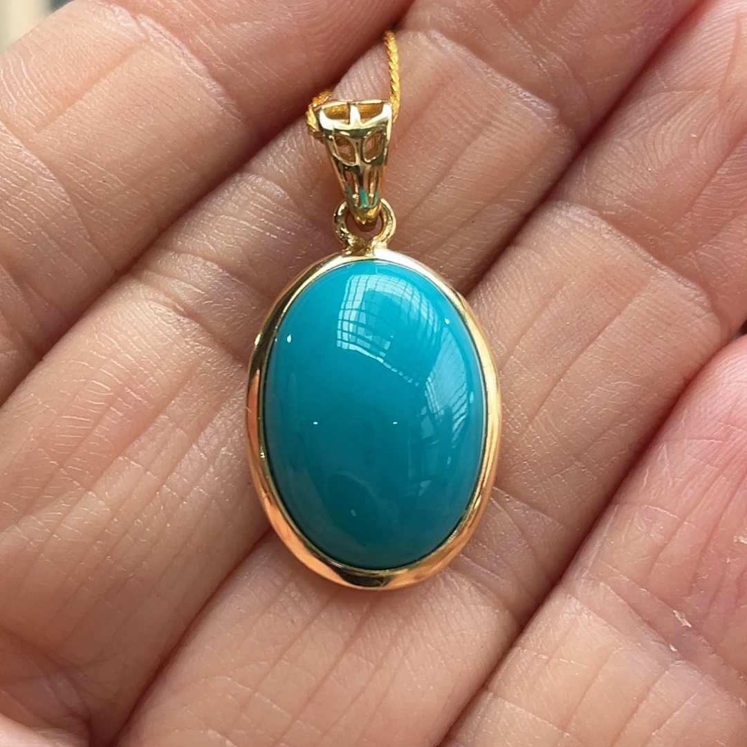 绿松石银S925镶嵌颈饰