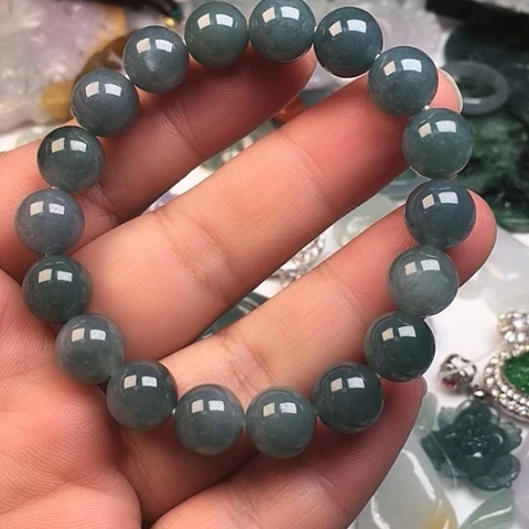 翡翠未镶嵌颈饰天然a货翡翠手串