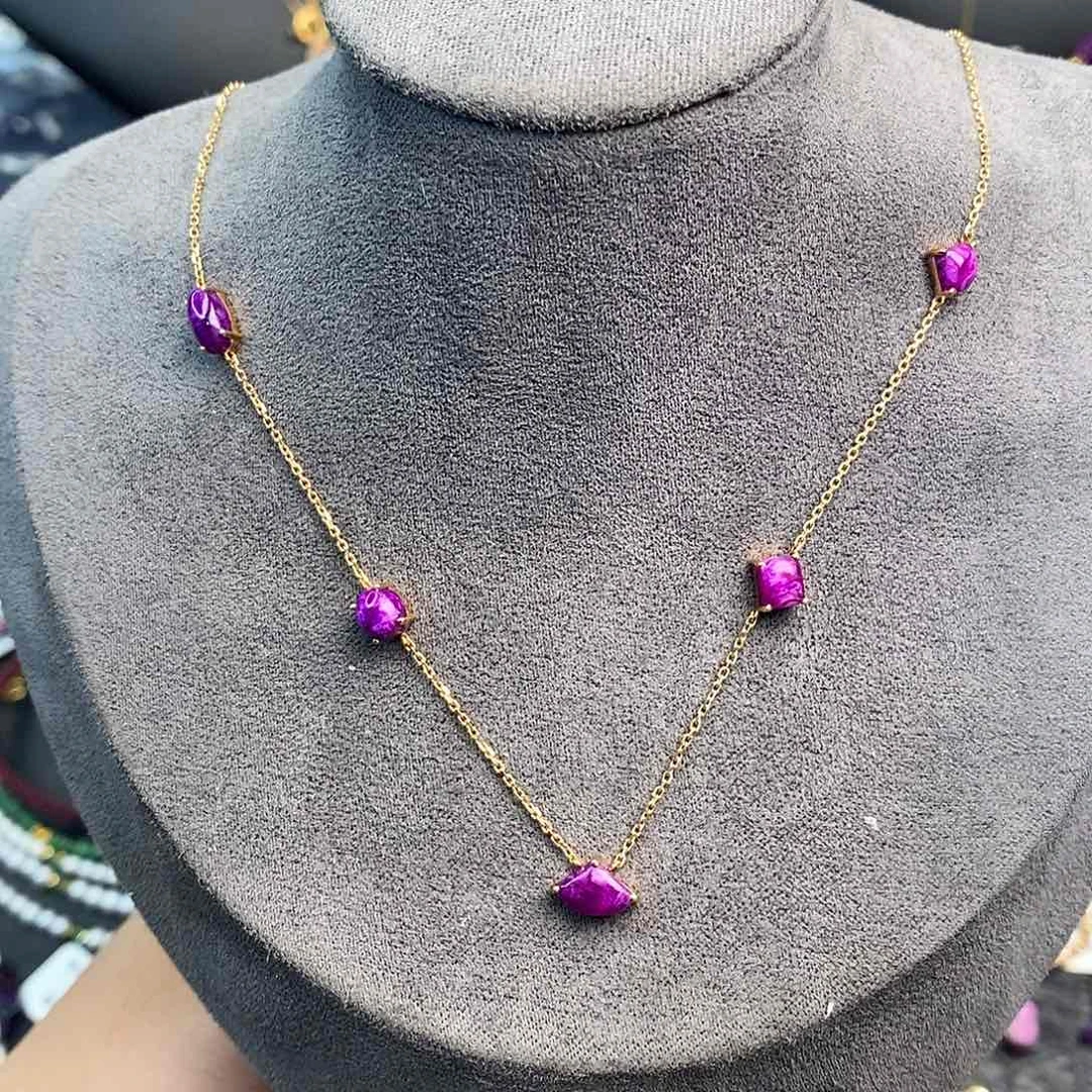 苏纪石（舒俱来）项链18K金镶嵌