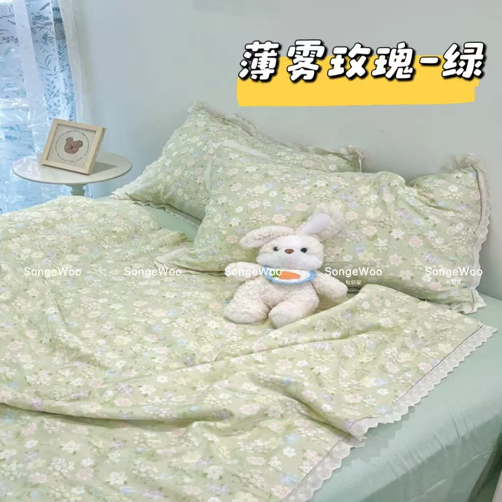 SongeWoo全棉双层纱夏被A类母婴空调被法式韩版单人双人夏凉被