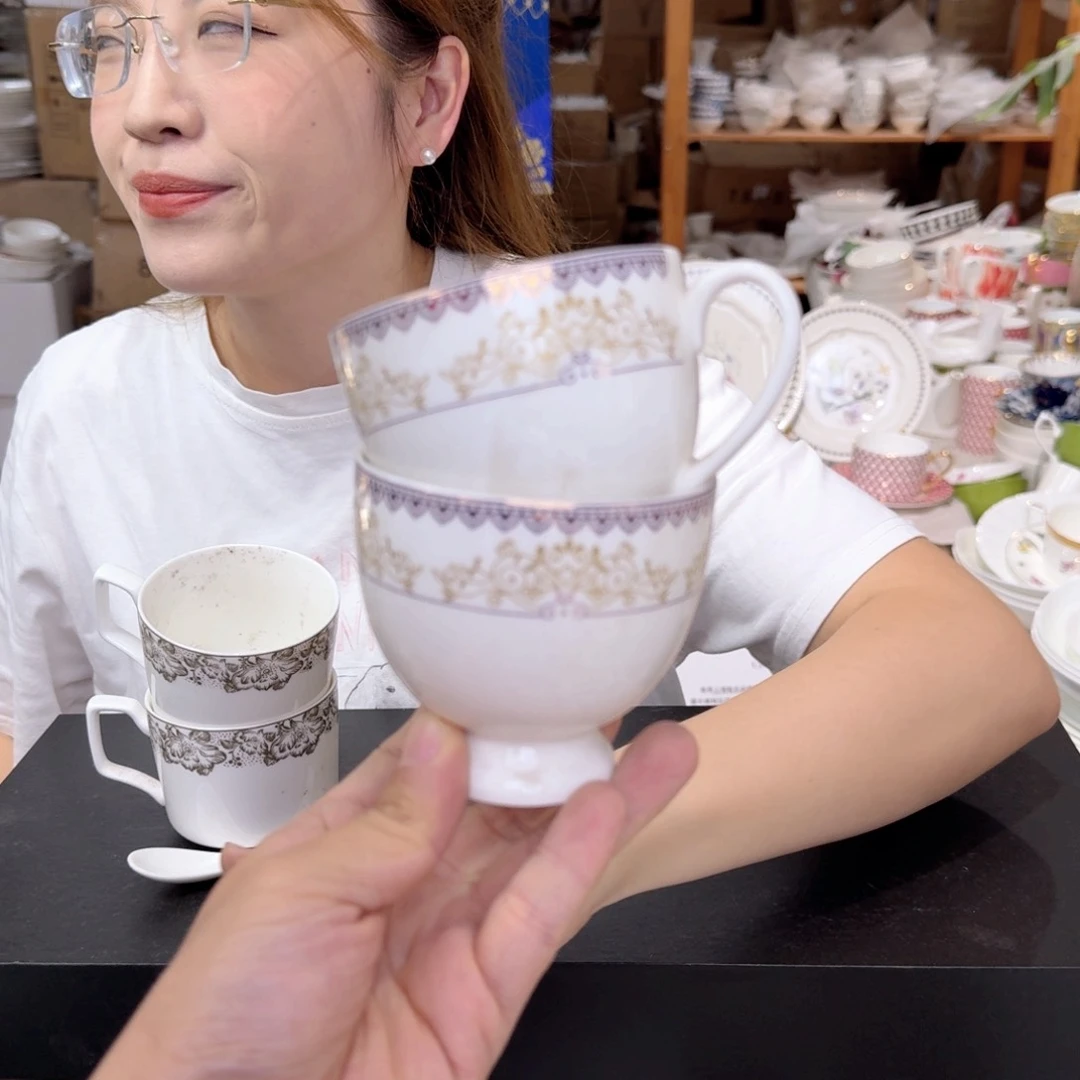 骨瓷咖啡杯220ml6个外贸尾单 不忒不还