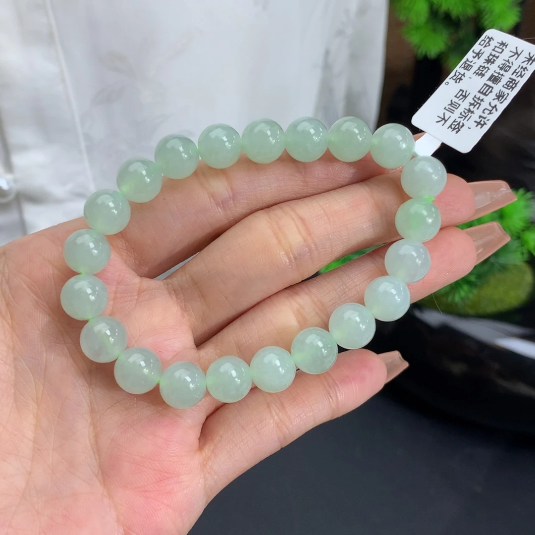 翡翠手链未镶嵌卡8.6冰胶晴手串
