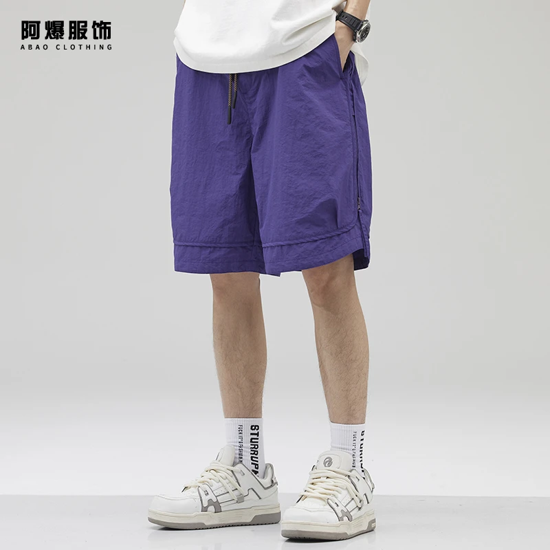 【阿爆服饰】美式速干短裤男夏季2025薄款潮牌宽松休闲宽松五分裤子