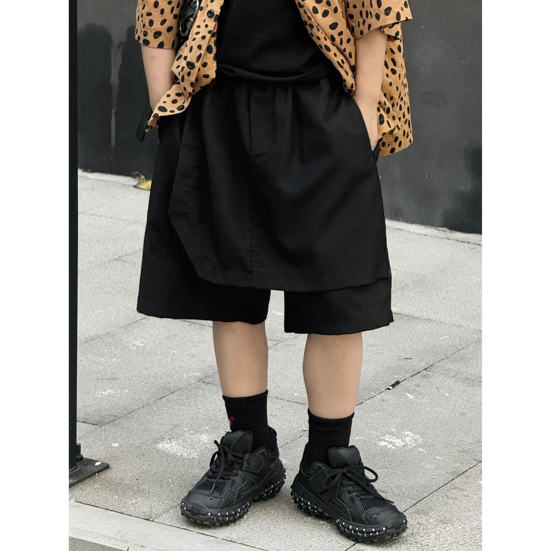 THE LUHAN【京都之旅】阔腿复古薄款高街百搭夏季中大男童短裤24115