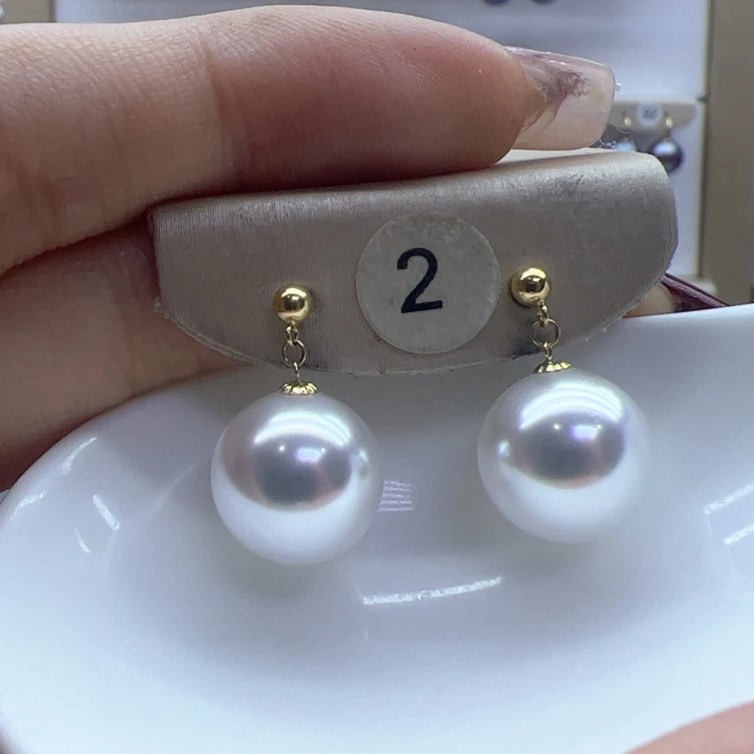 淡水珍珠耳饰18K金镶嵌