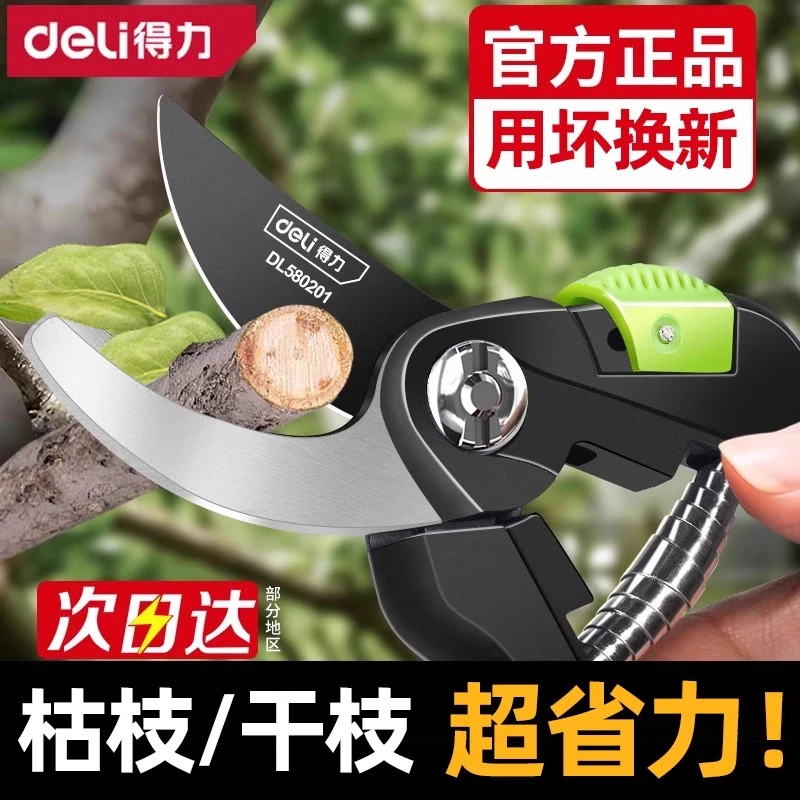 得力修枝剪园艺剪刀园林修剪果树修枝专用剪刀花艺修花剪刀花卉