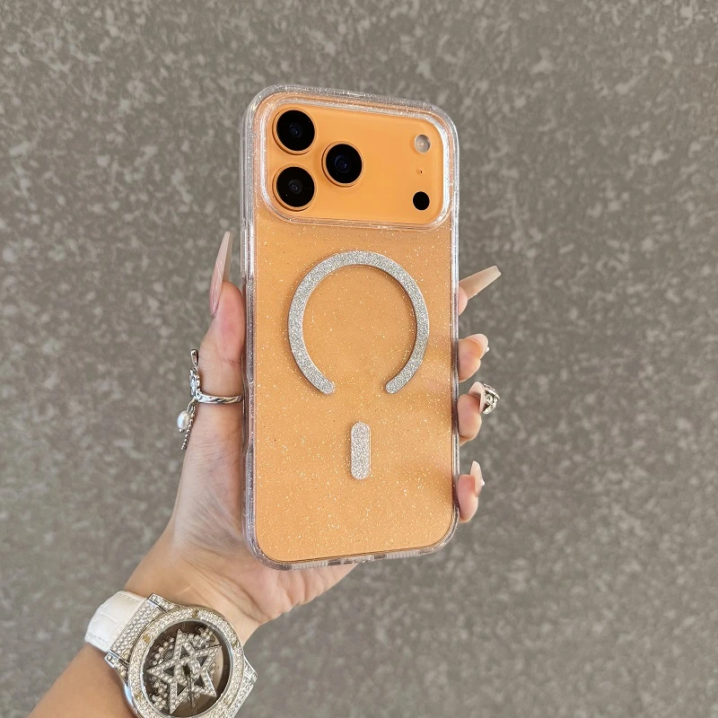 适用于iPhone17promax手机壳细闪全包磁吸Air氛围16防摔女款15/14