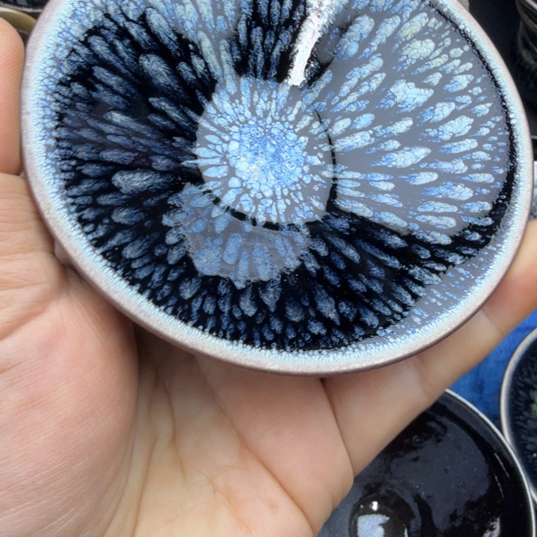 茶盏秦国凤百花撇口