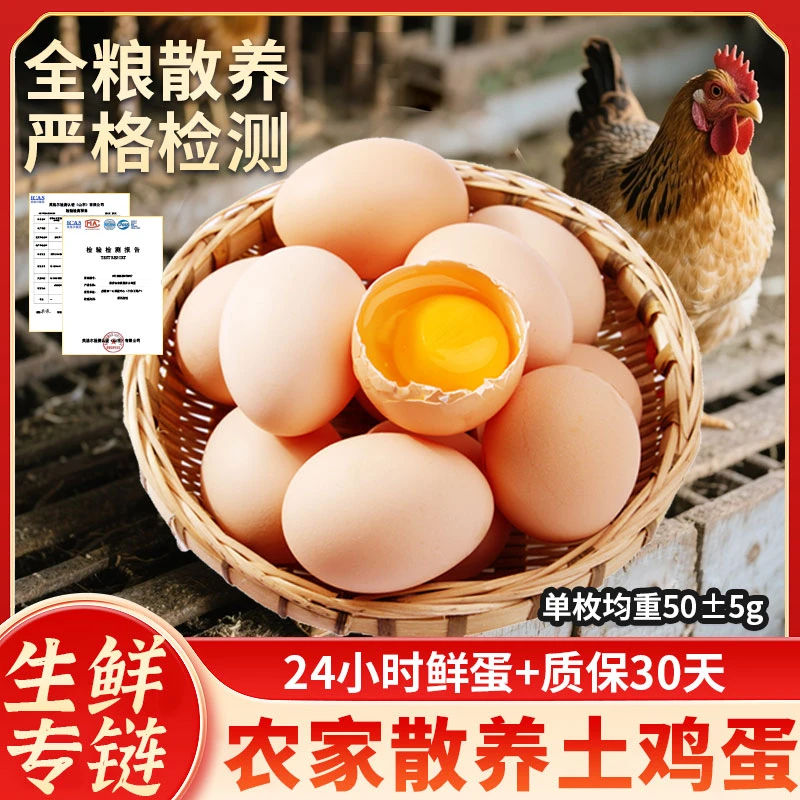 【破损包赔40枚】伍家山农家散养土鸡蛋新鲜营养天然无抗现捡现发