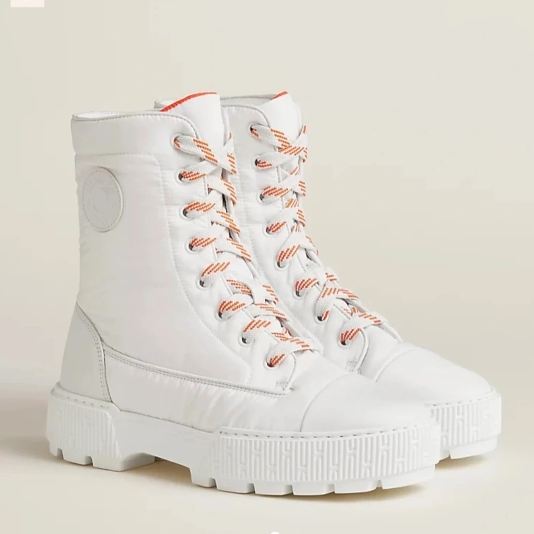 99新 Hermes/爱马仕 爱马仕Fresh 白色短靴38