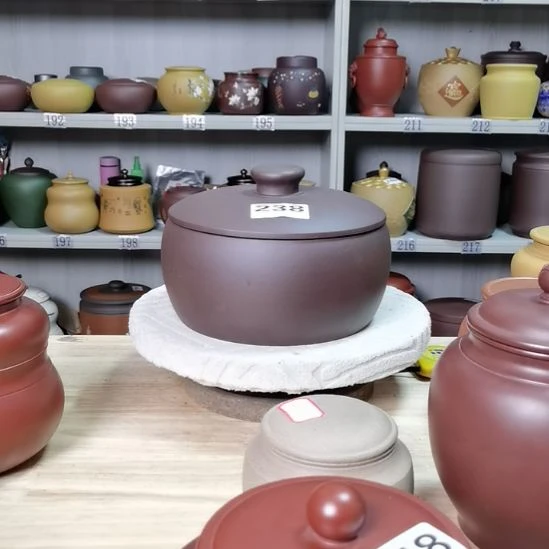 茶叶罐紫砂四饼茶叶罐素面老紫泥238