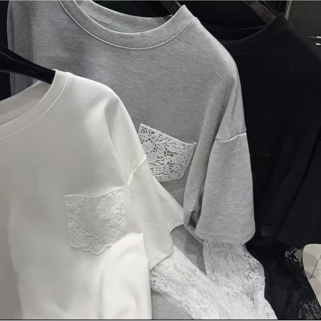 晶姐--82231欧货女装春季简约韩版红春秋洋气时尚百搭蕾丝拼